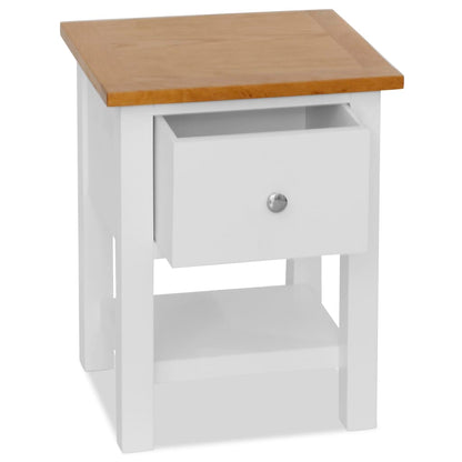Nightstand Natural and white Solid oak top and solid pinewood frame