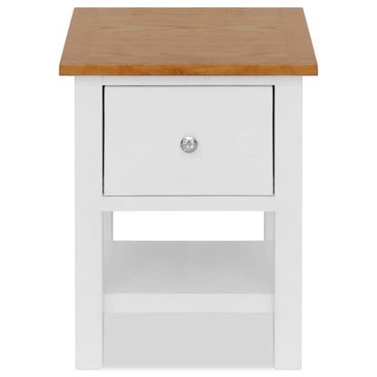 Nightstand Natural and white Solid oak top and solid pinewood frame