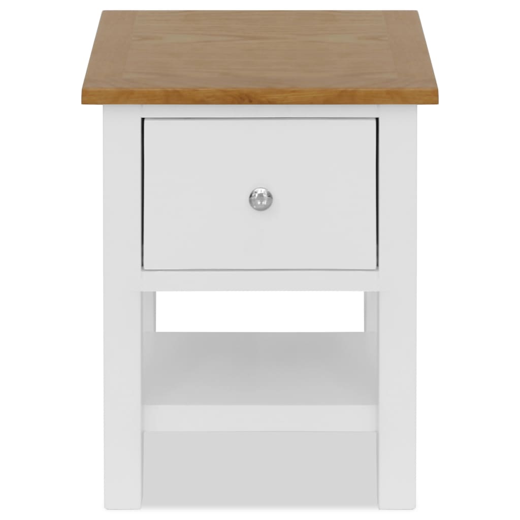 Nightstand Natural and white Solid oak top and solid pinewood frame