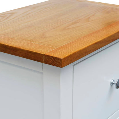 Nightstand Natural and white Solid oak top and solid pinewood frame