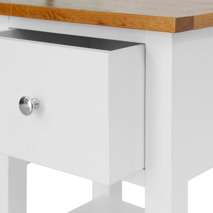 Nightstand Natural and white Solid oak top and solid pinewood frame