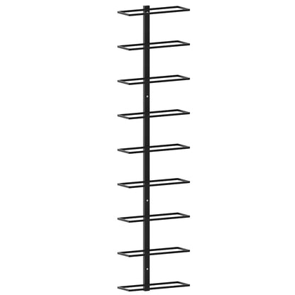 Wall-mounted Wine Racks for 18 Bottles 2 pcs Black Iron