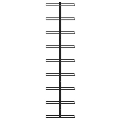 Wall-mounted Wine Racks for 18 Bottles 2 pcs Black Iron
