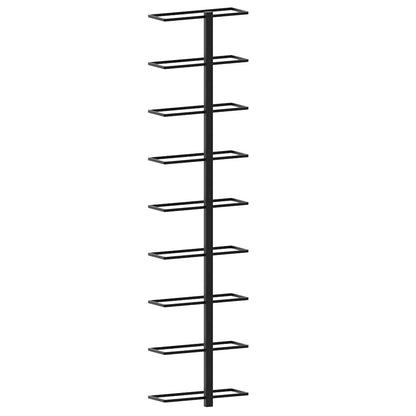 Wall-mounted Wine Racks for 18 Bottles 2 pcs Black Iron