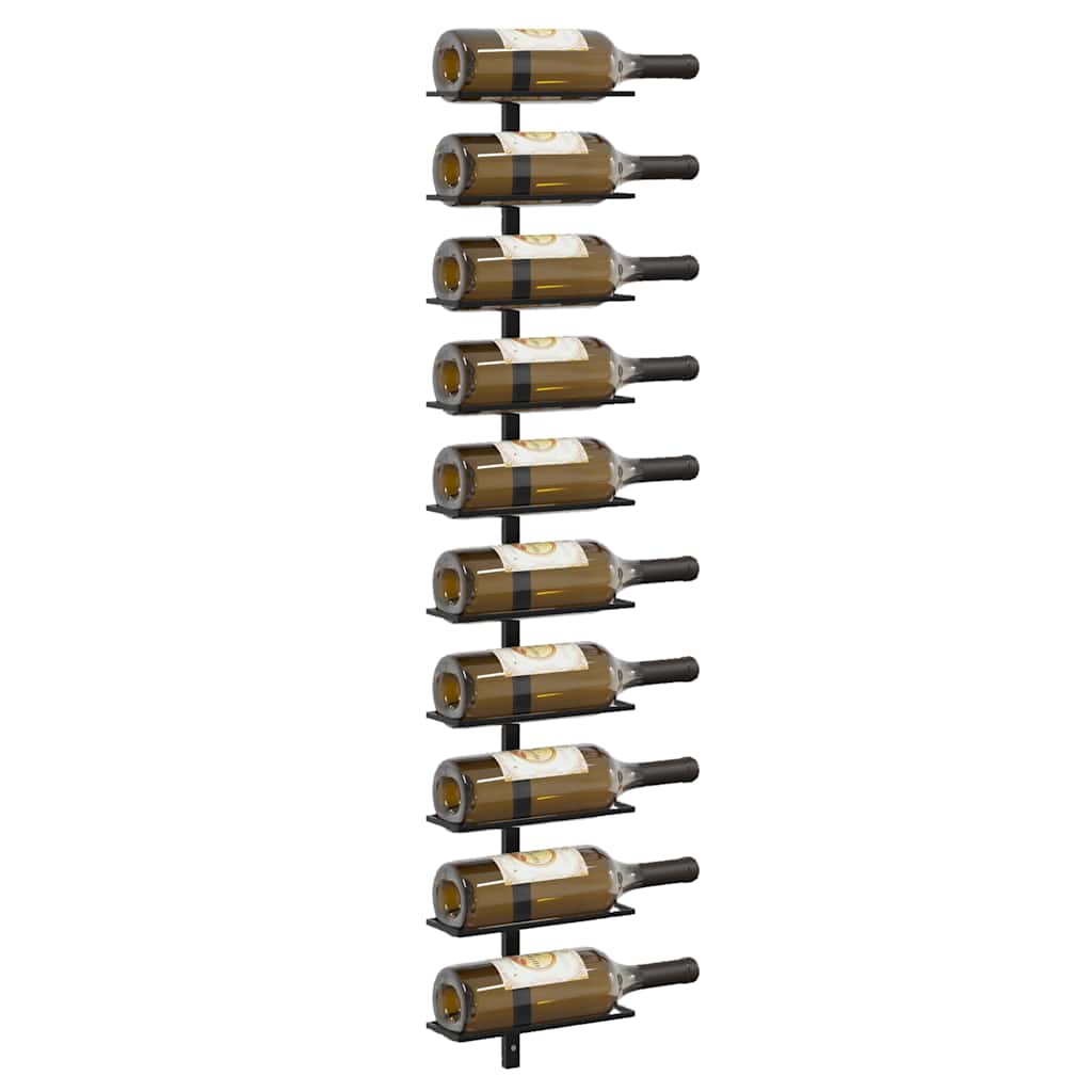 Wall-mounted Wine Racks for 20 Bottles 2 pcs Black Metal