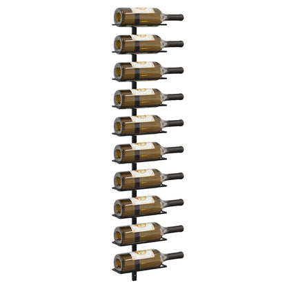 Wall-mounted Wine Racks for 20 Bottles 2 pcs Black Metal