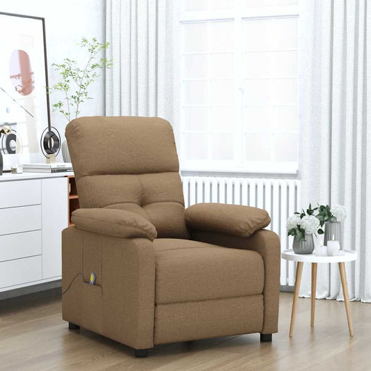 Massage Chair Brown Fabric, Wood, Metal Large