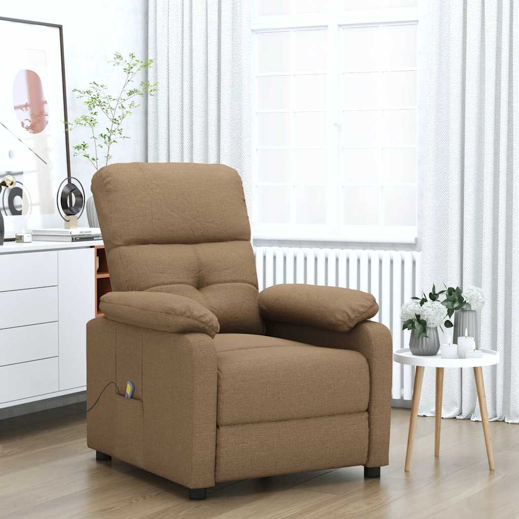 Massage Chair Brown Fabric, Wood, Metal Large