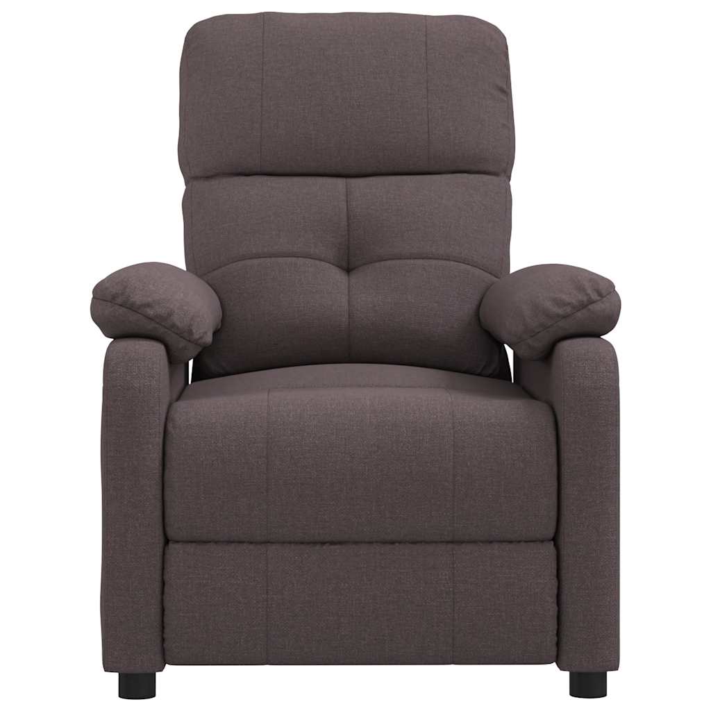 Massage Chair Dark Brown Fabric, Wood, Metal 28.7 x 35.4 x 39.4 in
