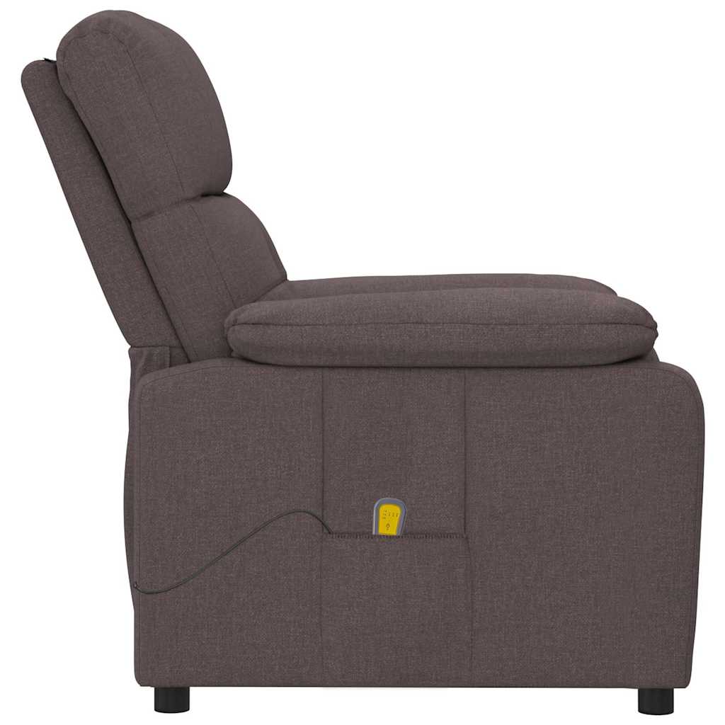 Massage Chair Dark Brown Fabric, Wood, Metal 28.7 x 35.4 x 39.4 in