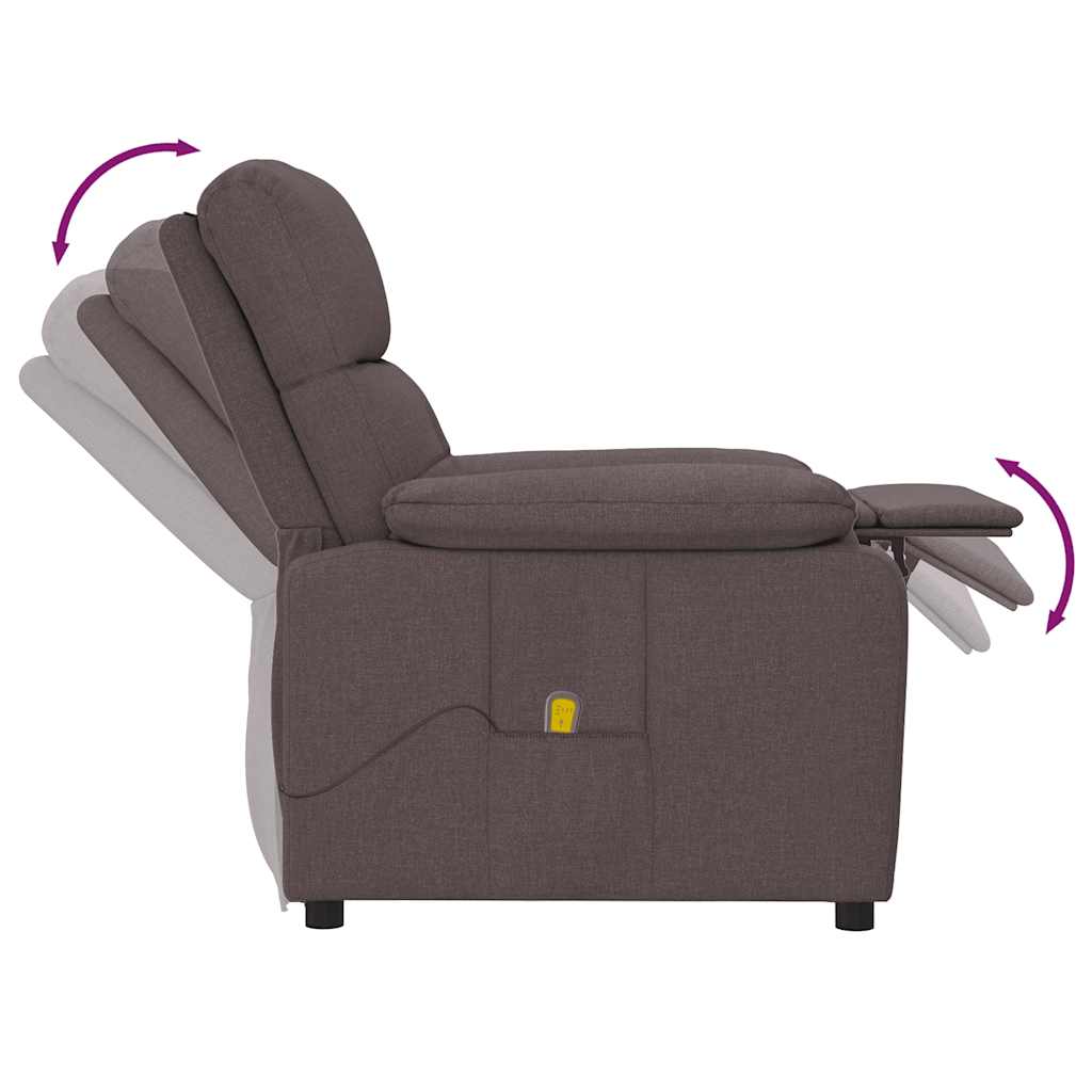 Massage Chair Dark Brown Fabric, Wood, Metal 28.7 x 35.4 x 39.4 in