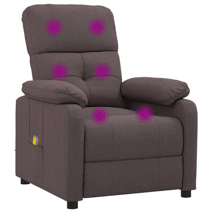 Massage Chair Dark Brown Fabric, Wood, Metal 28.7 x 35.4 x 39.4 in