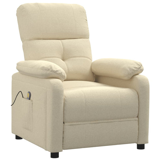 Massage Chair Cream Fabric, Wood, Metal Large