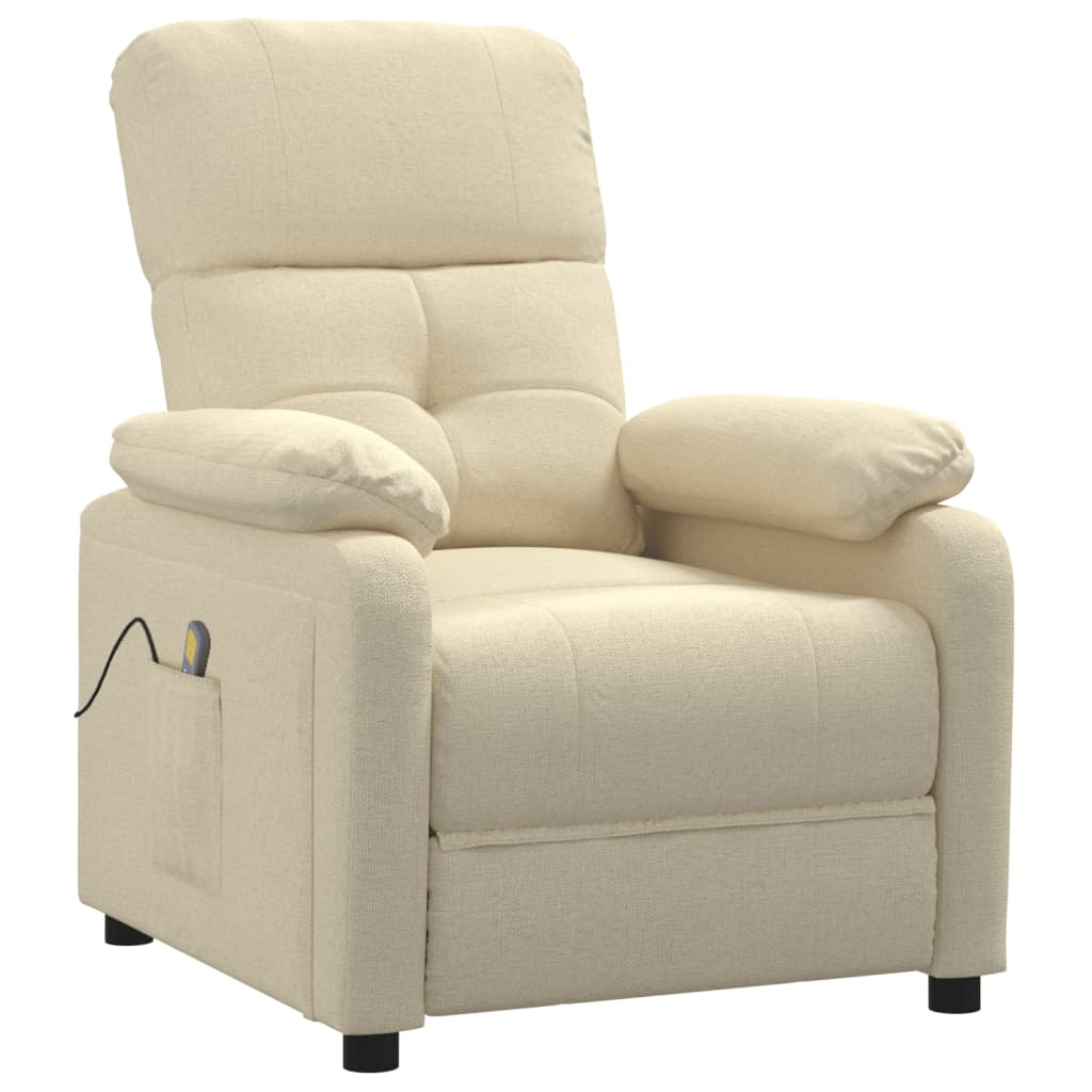 Massage Chair Cream Fabric, Wood, Metal Large