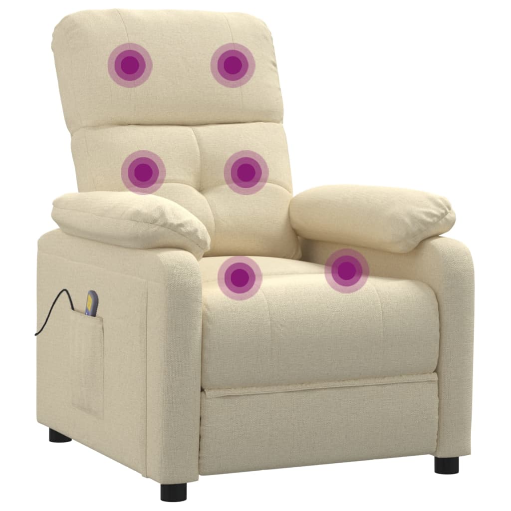 Massage Chair Cream Fabric, Wood, Metal Large