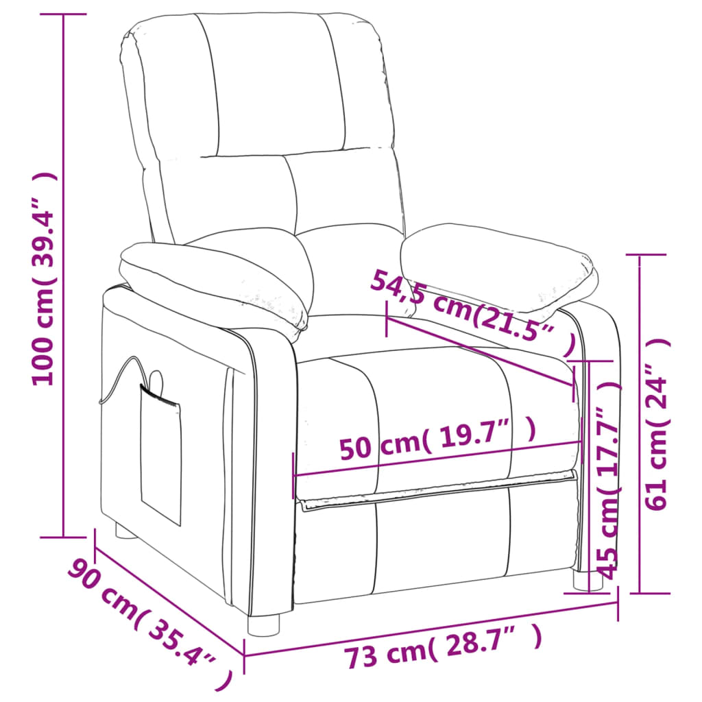 Massage Chair Cream Fabric, Wood, Metal Large