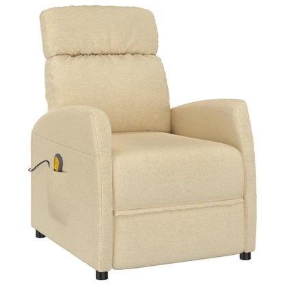 Massage Chair Cream Fabric (100% polyester), Plywood, Iron, Foam