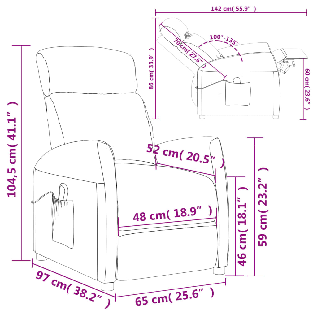 Massage Chair Cream Fabric (100% polyester), Plywood, Iron, Foam