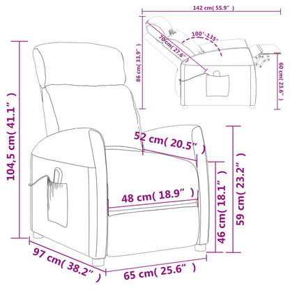 Massage Chair Cream Fabric (100% polyester), Plywood, Iron, Foam