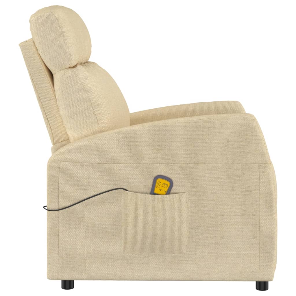 Massage Chair Cream Fabric (100% polyester), Plywood, Iron, Foam