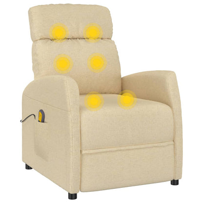 Massage Chair Cream Fabric (100% polyester), Plywood, Iron, Foam