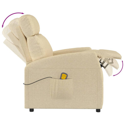 Massage Chair Cream Fabric (100% polyester), Plywood, Iron, Foam