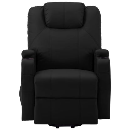 Stand Up Massage Chair Black Faux leather Adult