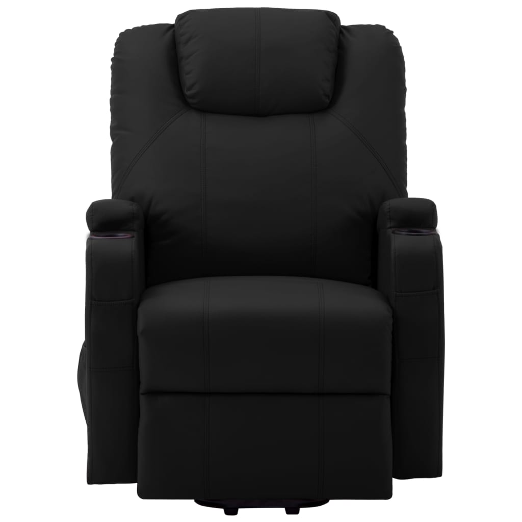 Stand Up Massage Chair Black Faux leather Adult