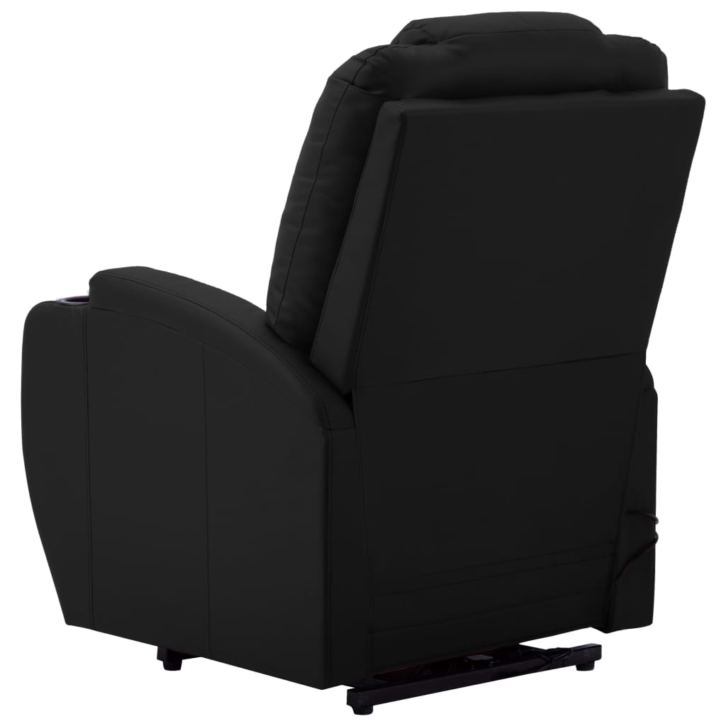 Stand Up Massage Chair Black Faux leather Adult