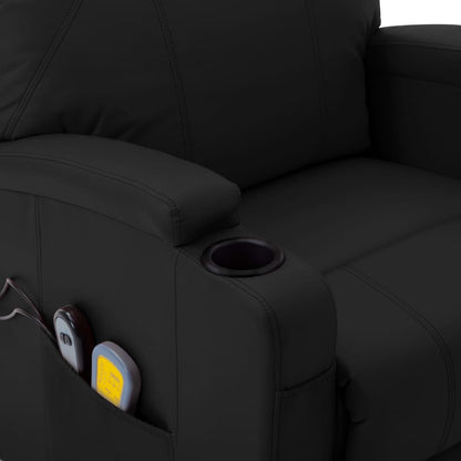 Stand Up Massage Chair Black Faux leather Adult