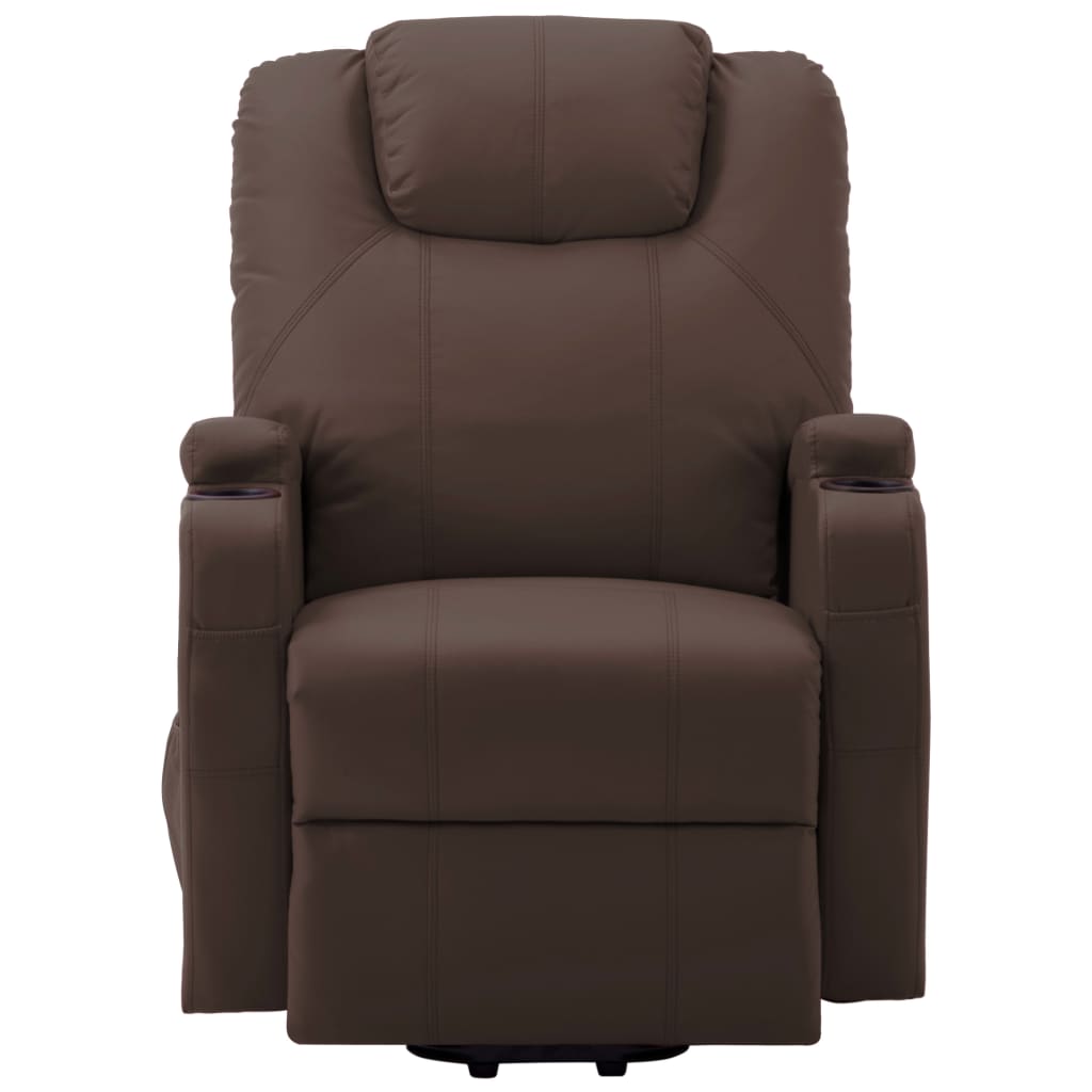 Stand Up Massage Chair Brown Faux leather, PVC, iron Large