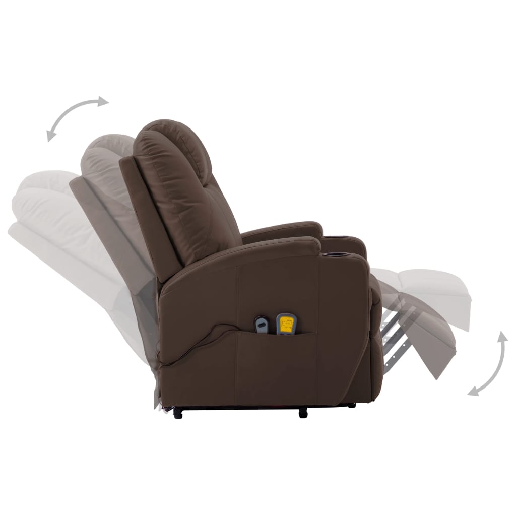 Stand Up Massage Chair Brown Faux leather, PVC, iron Large