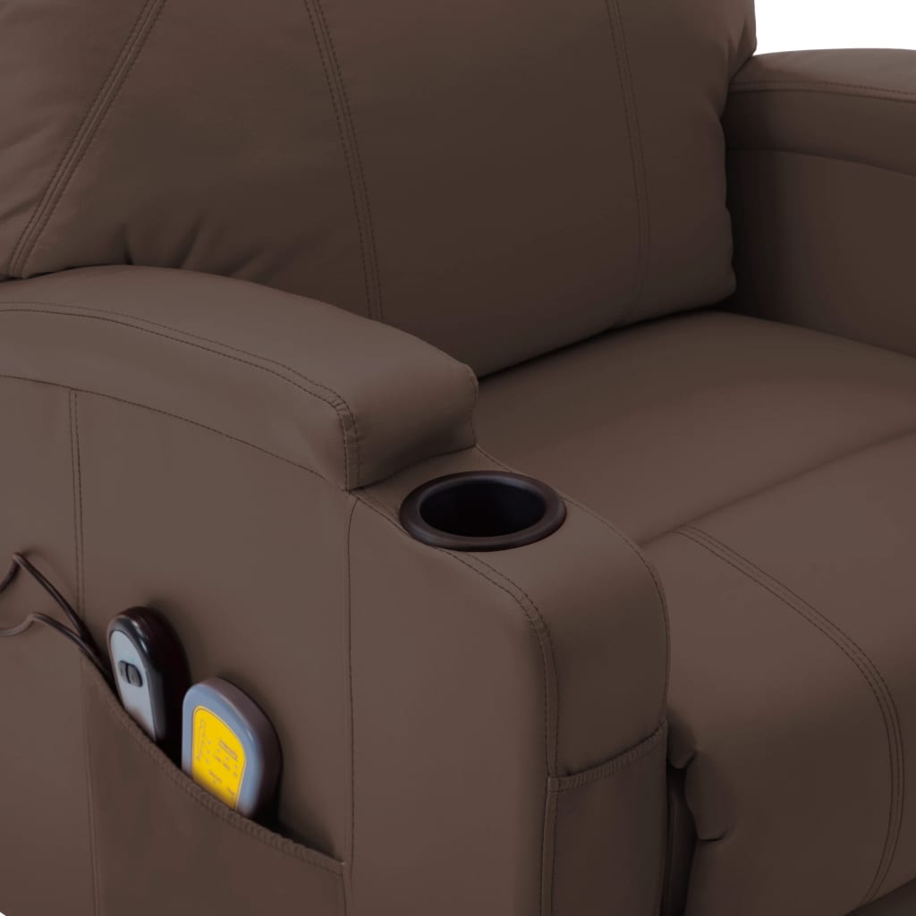 Stand Up Massage Chair Brown Faux leather, PVC, iron Large