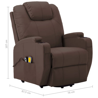 Stand Up Massage Chair Brown Faux leather, PVC, iron Large