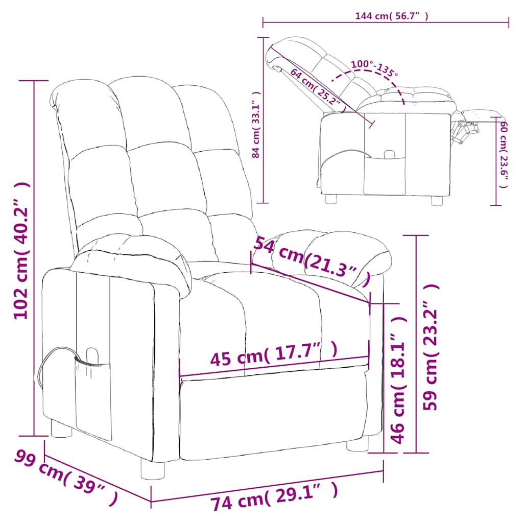 Massage Chair Light grey Fabric (100% polyester) Standard