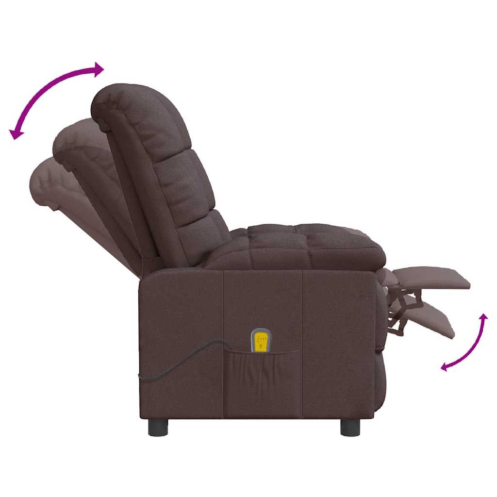 Massage Chair Dark Brown Fabric (100% polyester), plywood, iron