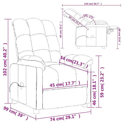 Massage Chair Dark Brown Fabric (100% polyester), plywood, iron