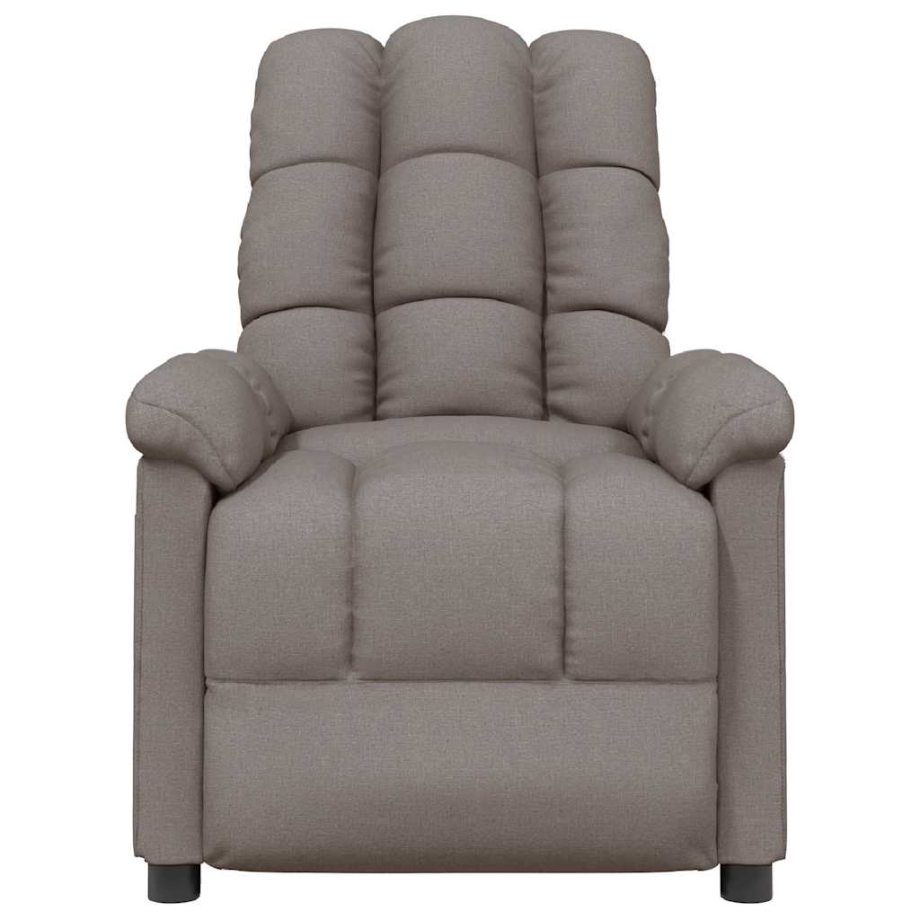 Massage Recliner Taupe Polyester Medium Adjustable Headrests