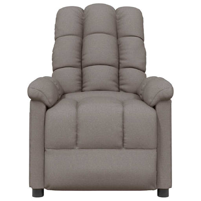 Massage Recliner Taupe Polyester Medium Adjustable Headrests