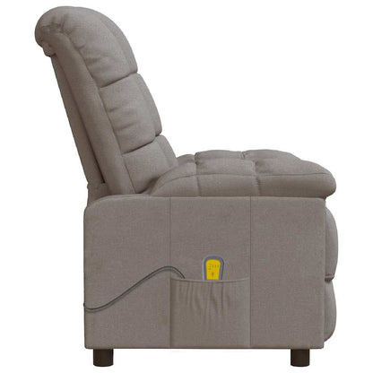Massage Recliner Taupe Polyester Medium Adjustable Headrests