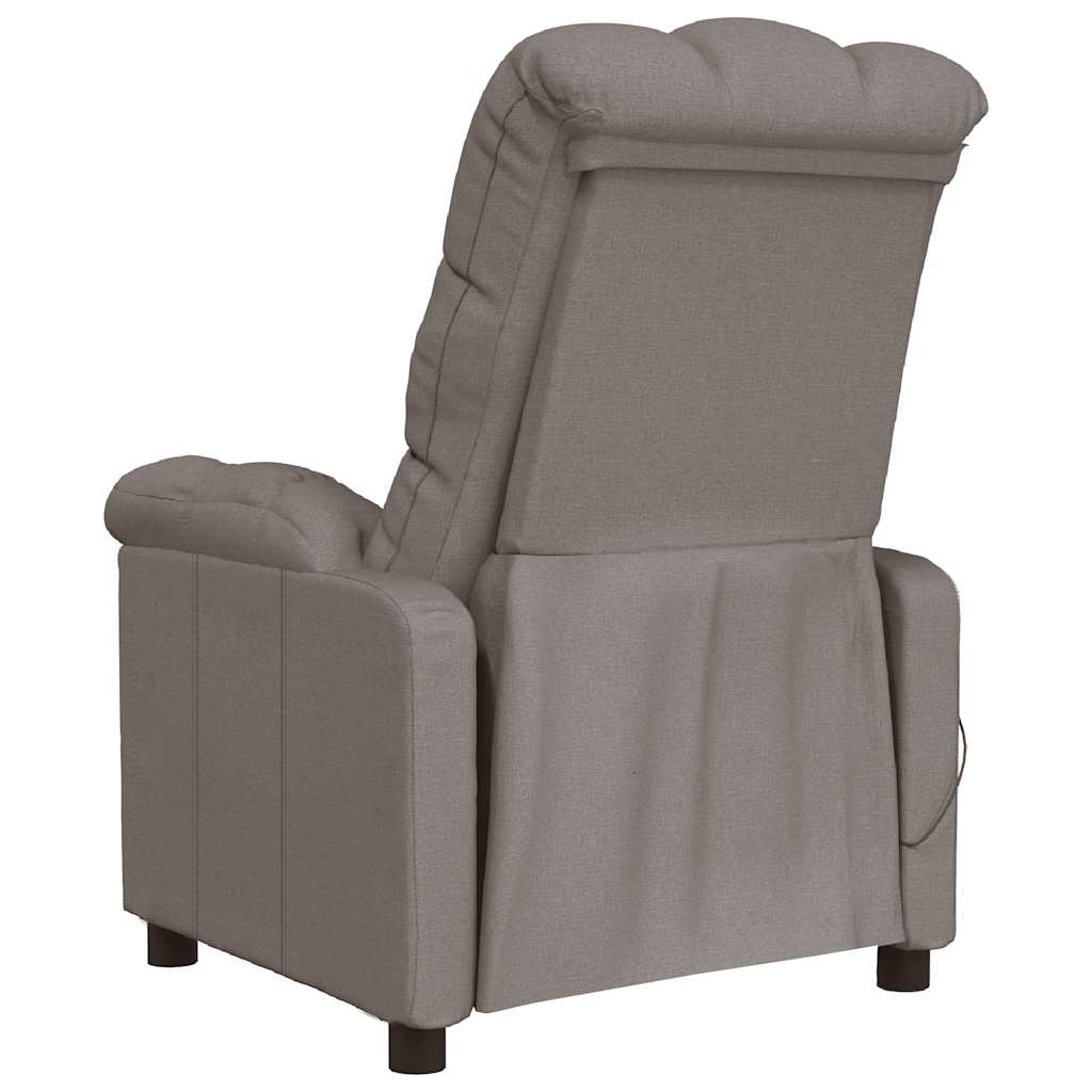 Massage Recliner Taupe Polyester Medium Adjustable Headrests