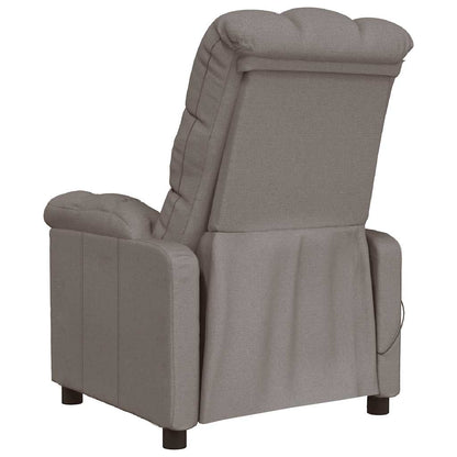Massage Recliner Taupe Polyester Medium Adjustable Headrests