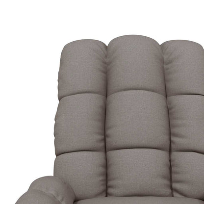 Massage Recliner Taupe Polyester Medium Adjustable Headrests