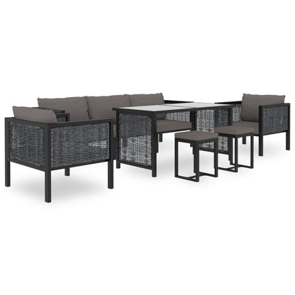 Corner Sofa Anthracite Poly rattan, aluminum, polyester Durable