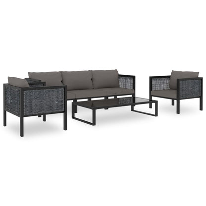 Corner Sofa Anthracite Poly rattan, aluminum, polyester Durable