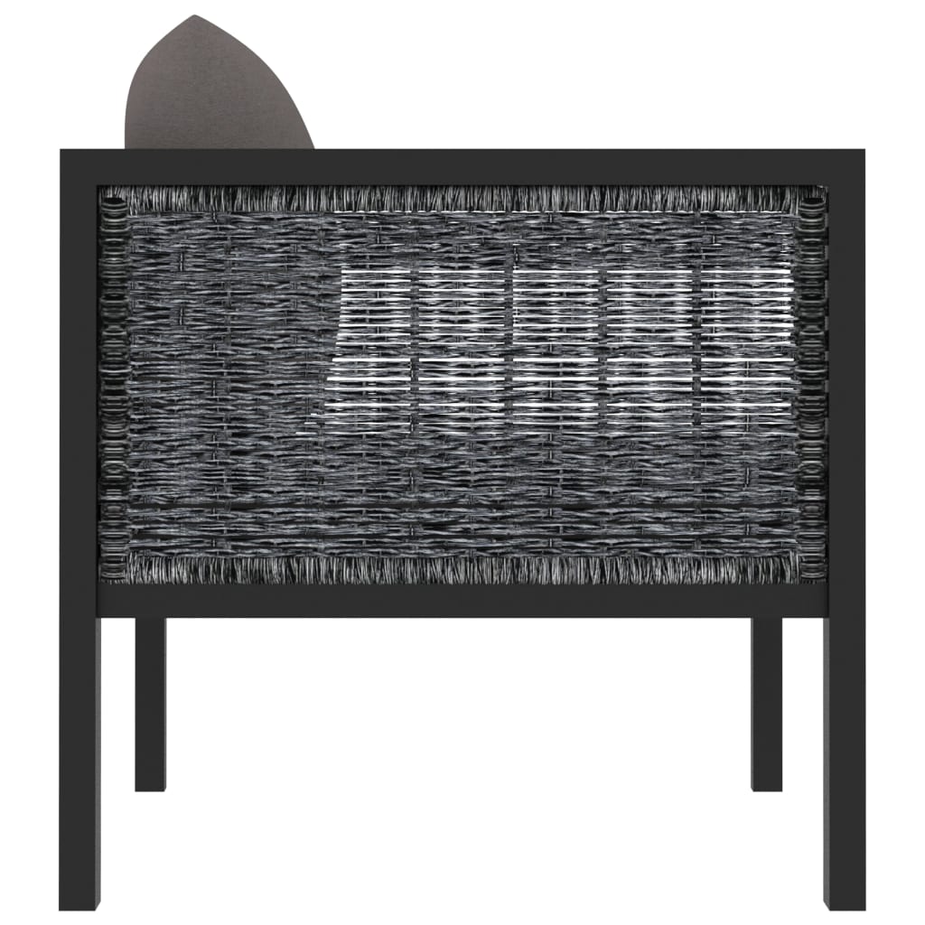 Corner Sofa Anthracite Poly rattan, aluminum, polyester Durable