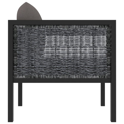 Corner Sofa Anthracite Poly rattan, aluminum, polyester Durable
