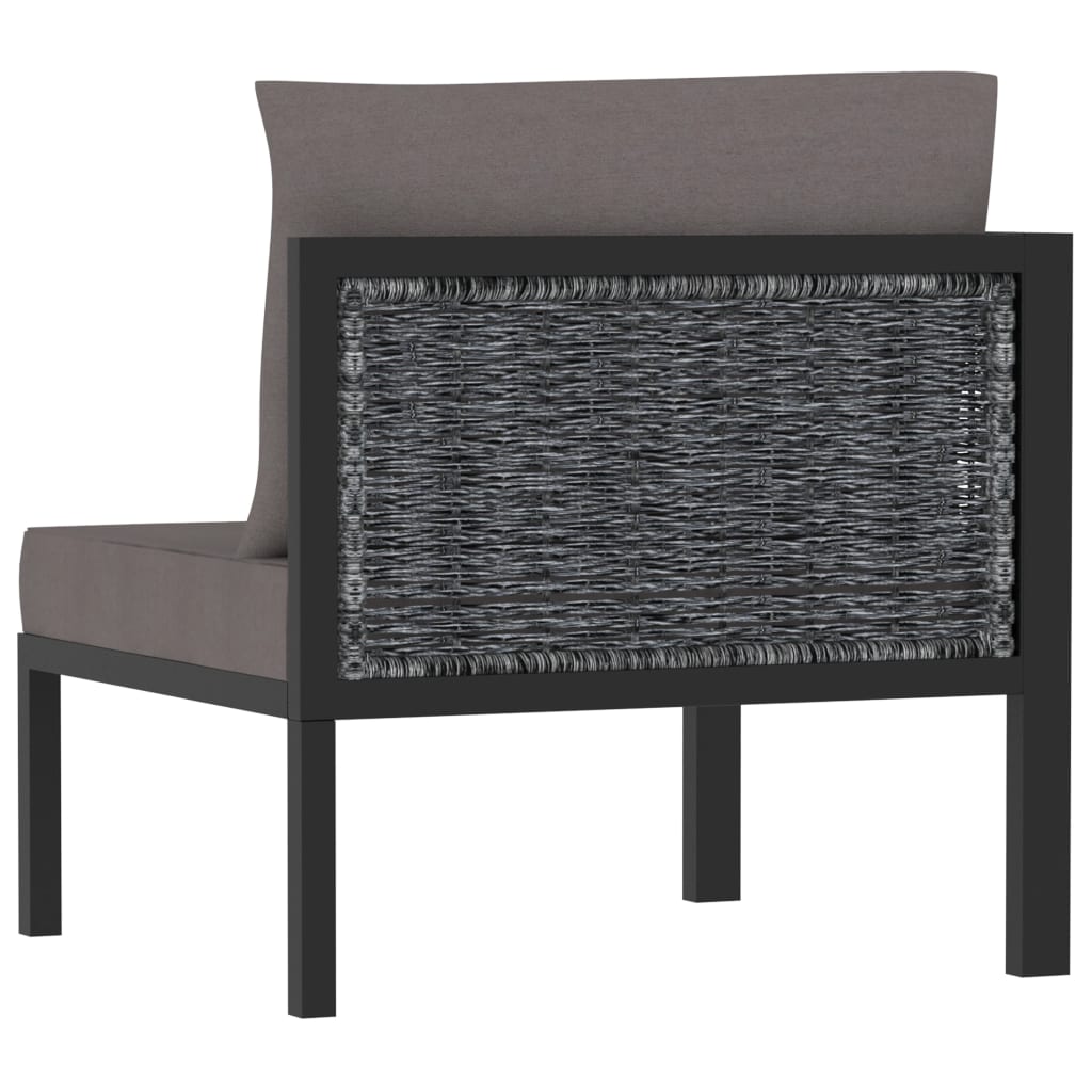 Corner Sofa Anthracite Poly rattan, aluminum, polyester Durable