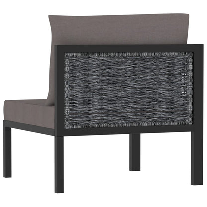 Corner Sofa Anthracite Poly rattan, aluminum, polyester Durable