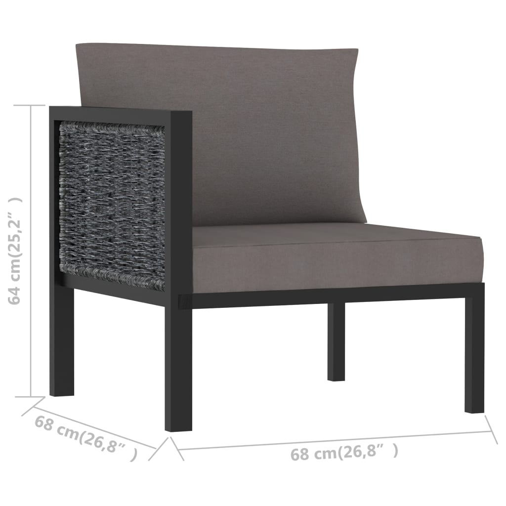 Corner Sofa Anthracite Poly rattan, aluminum, polyester Durable